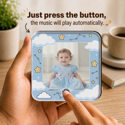 Personalized Baby Photo Musical Fridge Magnet with Custom Photo and Any Favorite Song Birthday Gift for Baby Girl for Daughter & Son